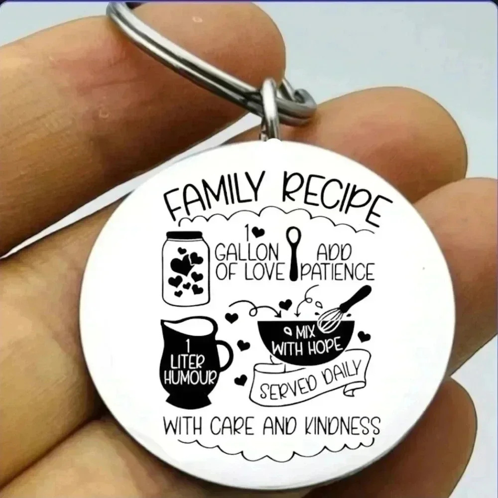 Family cooking recipes with love and care Keychain